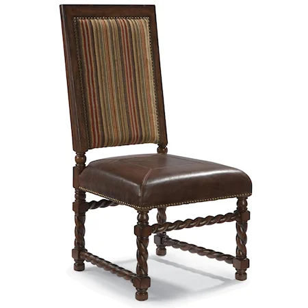 Bear Creek Leather Dining Side Chair with Nailhead Trim